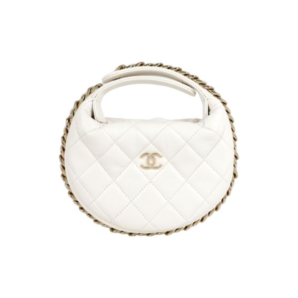 CHANEL 23C POUCH EVENING BAG WHITE