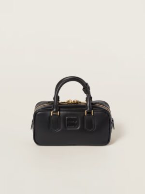 Arcadie Leather Small Handbag Black