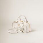 Arcadie Matelassé Large Soft Lamb Leather Handbag White