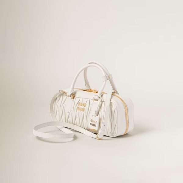 Arcadie Matelassé Large Soft Lamb Leather Handbag White