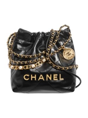 CHANEL MINI 22 HANDBAG WITH PEARL CHAIN
