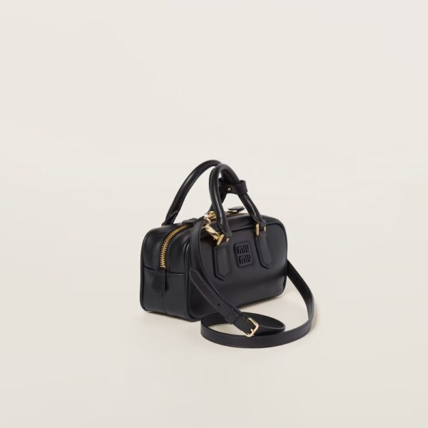 Arcadie Leather Small Handbag Black