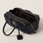 Arcadie Matelassé Large Soft Lamb Leather Handbag Black