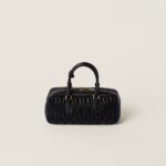 Arcadie Matelassé Large Soft Lamb Leather Handbag Black