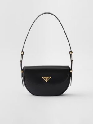 Prada Arqué flip leather shoulder bag
