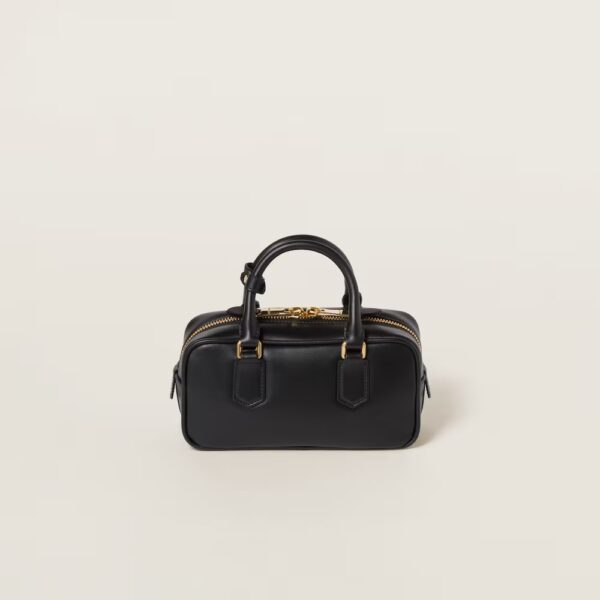 Arcadie Leather Small Handbag Black